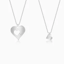 Silver Personalised Shy Heart Pendant