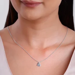 Silver Personalised Shy Heart Pendant