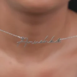 Silver Personalised Signature Name Necklace