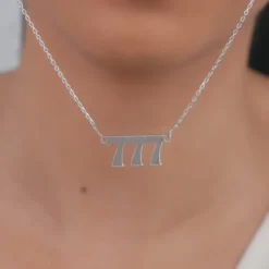 Silver Personalised Triple Numeric Necklace