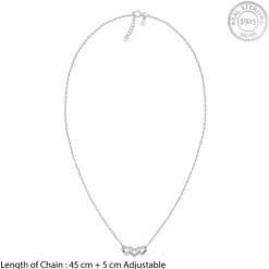 Silver Personalised Triple Heart BFF Necklace