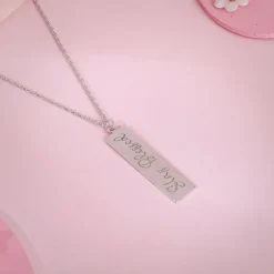 Silver Personalised Two-Name Bar Pendant