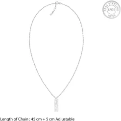 Silver Personalised Two-Name Bar Pendant