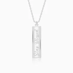 Silver Personalised Two-Name Bar Pendant