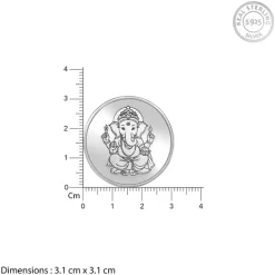 Silver Personalised Vinayak Coin in Hindi