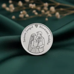 Silver Personalised Wedding Gift Coin