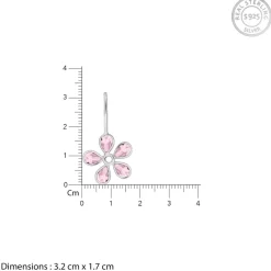 Silver Pink Dahlia Earrings