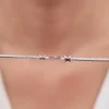 Silver Pink Floral Tennis Bracelet