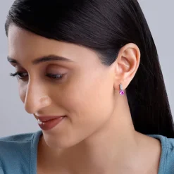 Silver Pink Glam Earrings