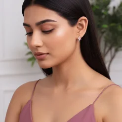Silver Pink Serenade Earrings
