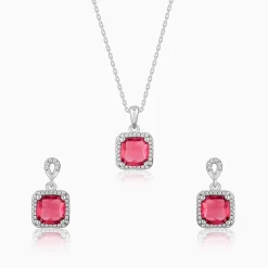 Silver Pink Square Set