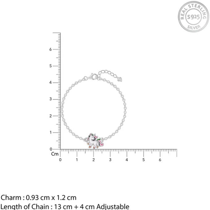 Silver Playful Unicorn Kids Bracelet (2 - 8 Years)
