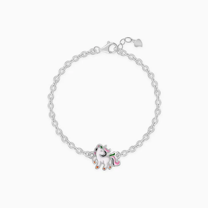 Silver Playful Unicorn Kids Bracelet (0 - 2 Years)