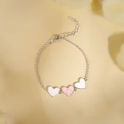 Silver Pookie Hearts Kids Bracelet (2 - 8 Years)