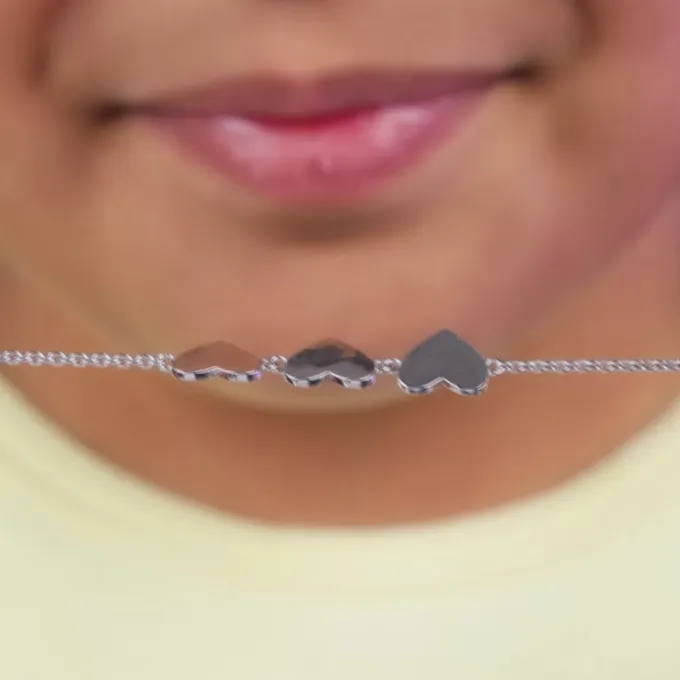 Silver Pookie Hearts Kids Bracelet (2 - 8 Years)