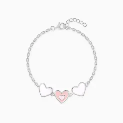 Silver Pookie Hearts Kids Bracelet (2 - 8 Years)