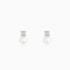 Silver Precious Pearl Earrings