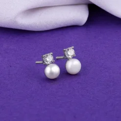 Silver Precious Pearl Earrings