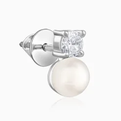 Silver Precious Pearl Earrings