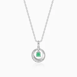 Silver Prettified Pendant With Link Chain