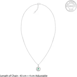 Silver Prettified Pendant With Link Chain