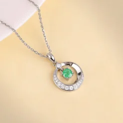 Silver Prettified Pendant With Link Chain