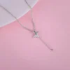 Silver Pretty Butterfly Pendant with Link Chain