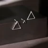 Silver Prism Stud For Men