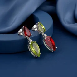 Silver Prismatic Echo Drop Earrings