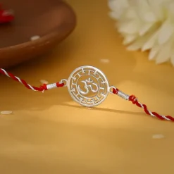 Silver Protected Om Rakhi