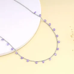 Silver Purple Fantasy Necklace