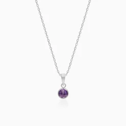 Silver Purple Sphere Pendant