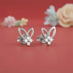 Silver Rabbit Stud Earrings