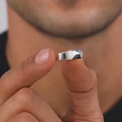 Silver Racy Rugged Ring For Him