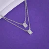 Silver Radiant Baguette Layered Necklace