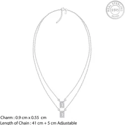 Silver Radiant Baguette Layered Necklace