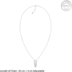 Silver Radiant Circle Pendant With Link Chain