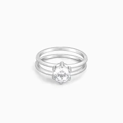 Silver Radiant 2-in-1 Detachable Rings