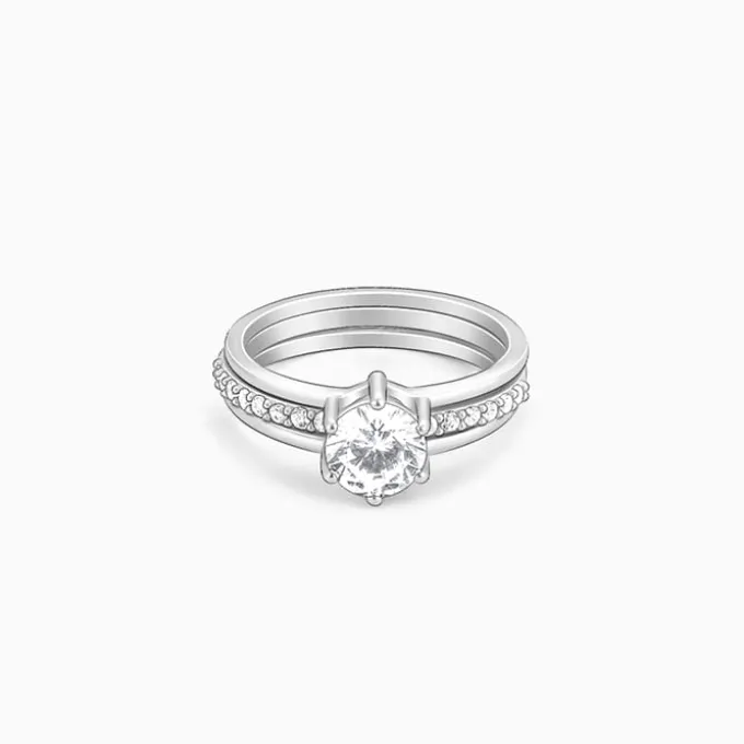Silver Radiant 2-in-1 Detachable Rings