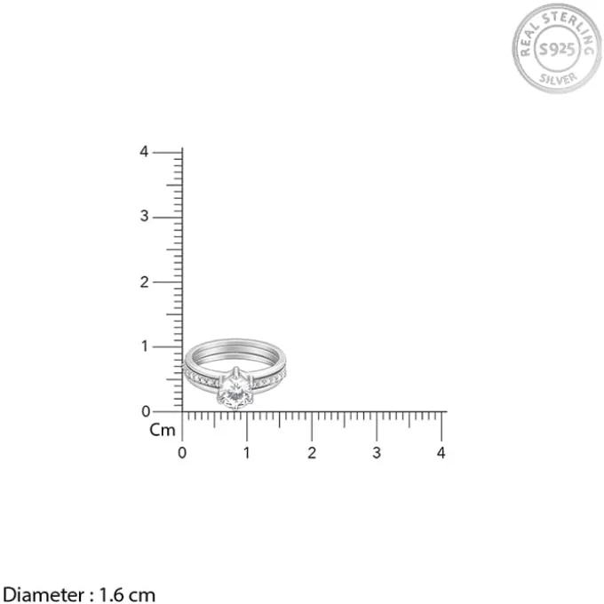 Silver Radiant 2-in-1 Detachable Rings