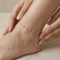 Silver Radiant Rhythm Anklet
