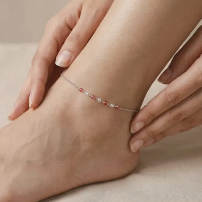 Silver Radiant Rhythm Anklet