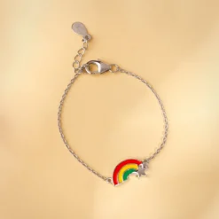 Silver Rainbow Hug Kids Bracelet (2 - 8 years)