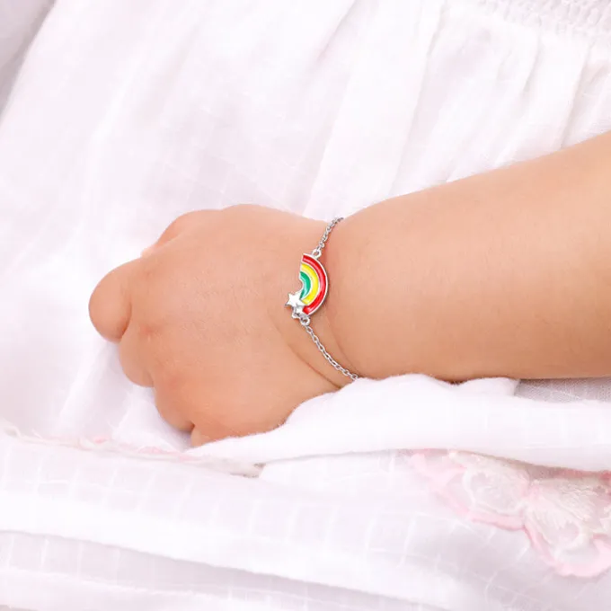 Silver Rainbow Hug Kids Bracelet (0 - 2 Years)