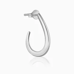 Silver Ray J Hoop Earrings