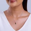 Silver Red Roses Pendant With Link Chain