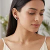 Silver Reflection J Hoop Earrings