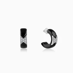 Silver Reflection J Hoop Earrings