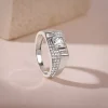 Silver Regal Square Ring For Him