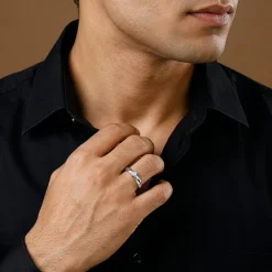 Silver Rhombus Ring For Him (Size 20)